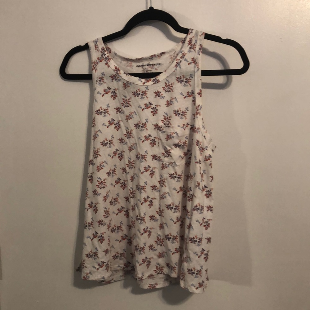 White floral American eagle tank top